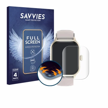 Vorderseite einer Produktverpackung mit dem Markenlogo Savvies. Daneben ist das Gerät LAOYABB QS07 2.01