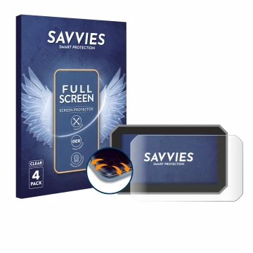 Vorderseite einer Produktverpackung mit dem Markenlogo Savvies. Daneben ist das Gerät Honda Forza 2025 mit dem zugehörigen Dis