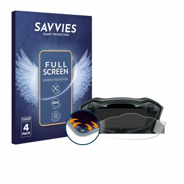 Vorderseite einer Produktverpackung mit dem Markenlogo Savvies. Daneben ist das Gerät Suzuki SV 650 2016 mit dem zugehörigen D