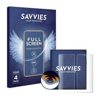 Vorderseite einer Produktverpackung mit dem Markenlogo Savvies. Daneben ist das Gerät Samsung Galaxy Z Fold 7 (Inneres Display