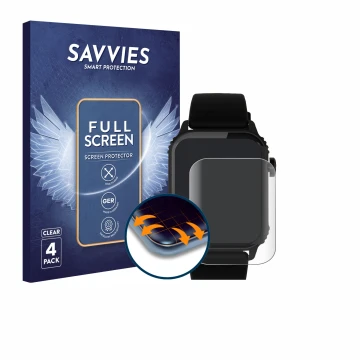 Vorderseite einer Produktverpackung mit dem Markenlogo Savvies. Daneben ist das Gerät TRAUSI TG08 1.83