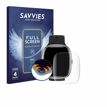 Vorderseite einer Produktverpackung mit dem Markenlogo Savvies. Daneben ist das Gerät JoJoego G61 mit dem zugehörigen Displays