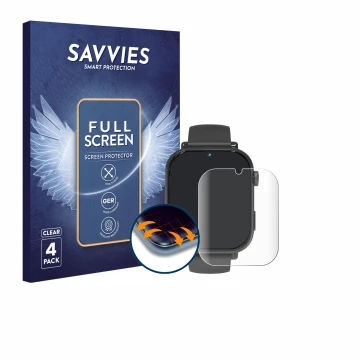 Vorderseite einer Produktverpackung mit dem Markenlogo Savvies. Daneben ist das Gerät Ucani A22 mit dem zugehörigen Displaysch