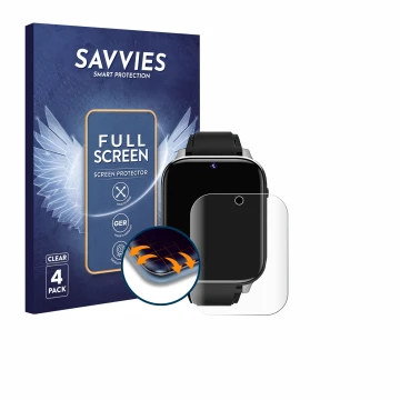 Vorderseite einer Produktverpackung mit dem Markenlogo Savvies. Daneben ist das Gerät Rogbid Z10 mit dem zugehörigen Displaysc