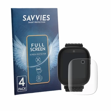 Vorderseite einer Produktverpackung mit dem Markenlogo Savvies. Daneben ist das Gerät Xplora X6 Play eSIM (2. Generation) mit 