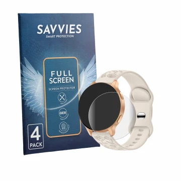 Vorderseite einer Produktverpackung mit dem Markenlogo Savvies. Daneben ist das Gerät Iaret Smartwatch 1.27