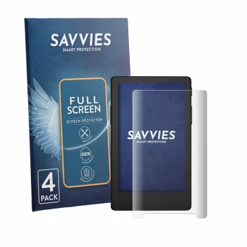 Vorderseite einer Produktverpackung mit dem Markenlogo Savvies. Daneben ist das Gerät Xteink X4 Classic (X4 V2) mit dem zugehö