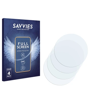 Vorderseite einer Produktverpackung mit dem Markenlogo Savvies. Daneben ist der zugehörige Displayschutz.