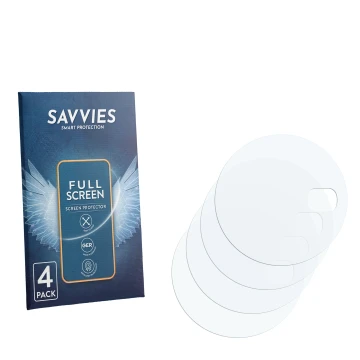 Vorderseite einer Produktverpackung mit dem Markenlogo Savvies. Daneben ist der zugehörige Displayschutz.