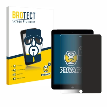 Vorderseite einer Produktverpackung mit dem Markenlogo BROTECT. Daneben ist das Gerät Apple iPad Air 2 2014 mit dem zugehörige