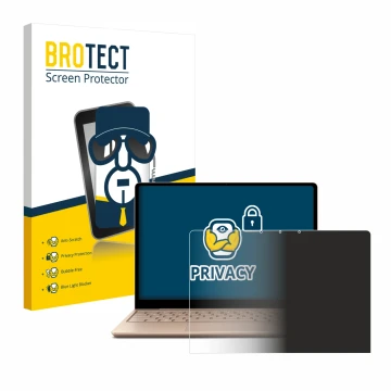 Vorderseite einer Produktverpackung mit dem Markenlogo BROTECT. Daneben ist das Gerät Microsoft Surface Laptop Go 2 Business 1