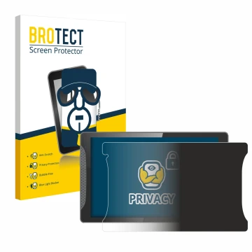 Vorderseite einer Produktverpackung mit dem Markenlogo BROTECT. Daneben ist das Gerät Logicom Multimedia Stand Pro mit dem zug