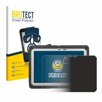 Vorderseite einer Produktverpackung mit dem Markenlogo BROTECT. Daneben ist das Gerät Panasonic Toughbook CF-20 MK2 mit dem zu