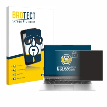 Vorderseite einer Produktverpackung mit dem Markenlogo BROTECT. Daneben ist das Gerät HP EliteBook 835 G11 mit dem zugehörigen