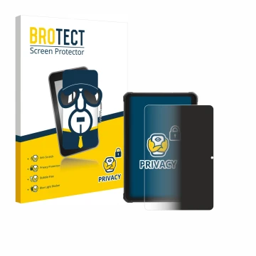 Vorderseite einer Produktverpackung mit dem Markenlogo BROTECT. Daneben ist das Gerät Hotwav R10 Pro mit dem zugehörigen Displ