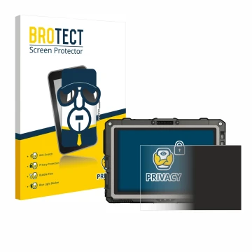 Vorderseite einer Produktverpackung mit dem Markenlogo BROTECT. Daneben ist das Gerät Getac UX10 G3 mit dem zugehörigen Displa