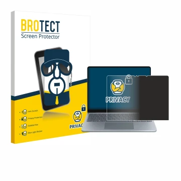 Vorderseite einer Produktverpackung mit dem Markenlogo BROTECT. Daneben ist das Gerät Microsoft Surface Laptop 13