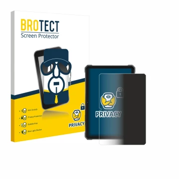 Vorderseite einer Produktverpackung mit dem Markenlogo BROTECT. Daneben ist das Gerät Hotwav R9 Plus mit dem zugehörigen Displ