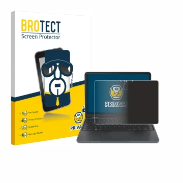 Vorderseite einer Produktverpackung mit dem Markenlogo BROTECT. Daneben ist das Gerät Lenovo 500w Yoga Gen 4 mit dem zugehörig