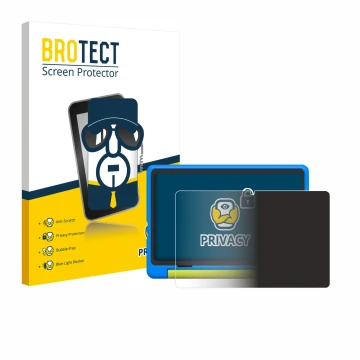 Vorderseite einer Produktverpackung mit dem Markenlogo BROTECT. Daneben ist das Gerät Happybe Kids Tablet 10