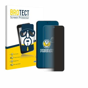 Vorderseite einer Produktverpackung mit dem Markenlogo BROTECT. Daneben ist das Gerät Xiaomi Redmi Note 15 Pro mit dem zugehör