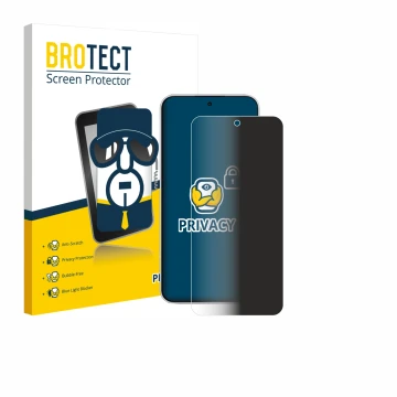 Vorderseite einer Produktverpackung mit dem Markenlogo BROTECT. Daneben ist das Gerät Xiaomi Redmi Note 15 Pro 4G mit dem zuge