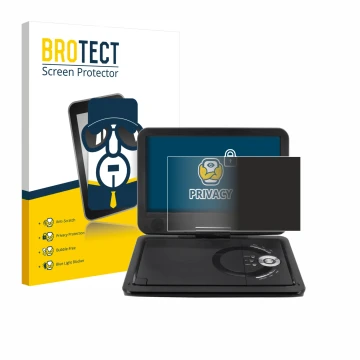 Vorderseite einer Produktverpackung mit dem Markenlogo BROTECT. Daneben ist das Gerät Soundmaster PDB1910SW DVD Player mit dem