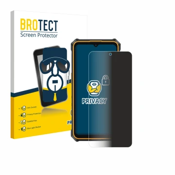 Vorderseite einer Produktverpackung mit dem Markenlogo BROTECT. Daneben ist das Gerät Ulefone RugKing 3 Pro mit dem zugehörige