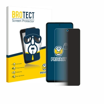 Vorderseite einer Produktverpackung mit dem Markenlogo BROTECT. Daneben ist das Gerät Oppo A5 4G mit dem zugehörigen Displaysc