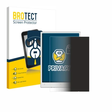 Vorderseite einer Produktverpackung mit dem Markenlogo BROTECT. Daneben ist das Gerät Viwoods AiPaper Mini mit dem zugehörigen