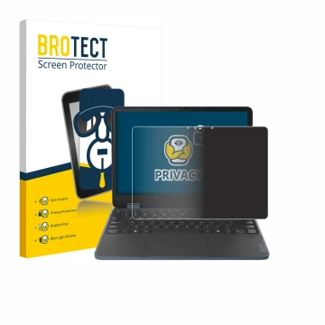 Vorderseite einer Produktverpackung mit dem Markenlogo BROTECT. Daneben ist das Gerät Lenovo 500w 2-in-1 Gen 5 mit dem zugehör