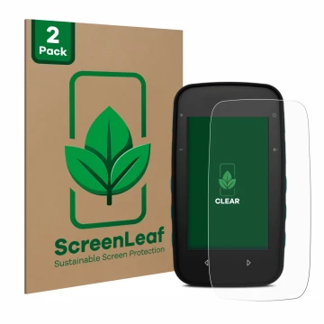 Vorderseite einer Produktverpackung mit dem Markenlogo ScreenLeaf. Daneben ist das Gerät CompeGPS TwoNav Cross mit dem zugehör
