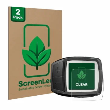 Vorderseite einer Produktverpackung mit dem Markenlogo ScreenLeaf. Daneben ist das Gerät Bosch Purion mit dem zugehörigen Disp