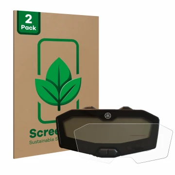 Vorderseite einer Produktverpackung mit dem Markenlogo ScreenLeaf. Daneben ist das Gerät Yamaha MT-07 2018-2020 mit dem zugehö