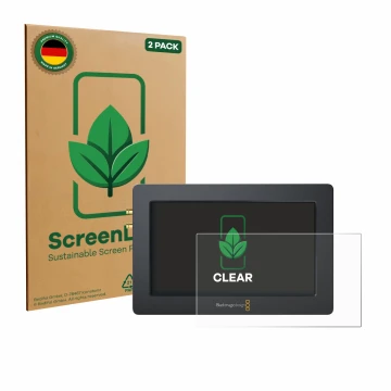 Vorderseite einer Produktverpackung mit dem Markenlogo ScreenLeaf. Daneben ist das Gerät Blackmagic Design Video Assist (5.0) 