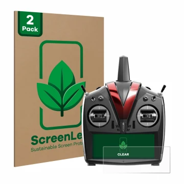 Vorderseite einer Produktverpackung mit dem Markenlogo ScreenLeaf. Daneben ist das Gerät VBar Control Touch mit dem zugehörige