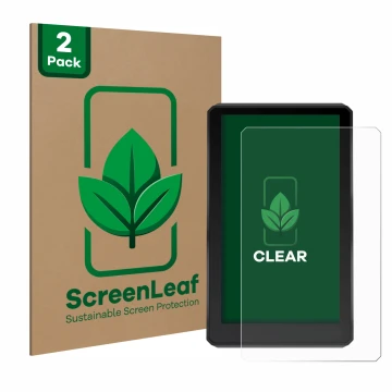 Vorderseite einer Produktverpackung mit dem Markenlogo ScreenLeaf. Daneben ist das Gerät Garmin zumo XT mit dem zugehörigen Di