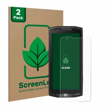 Vorderseite einer Produktverpackung mit dem Markenlogo ScreenLeaf. Daneben ist das Gerät Crosscall Core X4 mit dem zugehörigen
