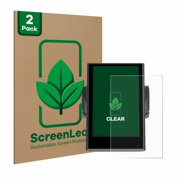 Vorderseite einer Produktverpackung mit dem Markenlogo ScreenLeaf. Daneben ist das Gerät Bafang DP C18 mit dem zugehörigen Dis