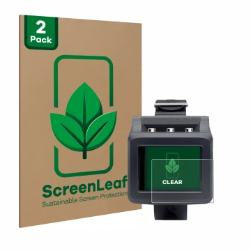 Vorderseite einer Produktverpackung mit dem Markenlogo ScreenLeaf. Daneben ist das Gerät Uwatec Galileo G2 mit dem zugehörigen