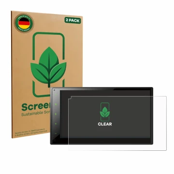 Vorderseite einer Produktverpackung mit dem Markenlogo ScreenLeaf. Daneben ist das Gerät Pioneer SPH-DA160DAB mit dem zugehöri