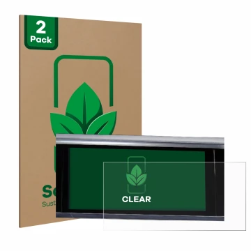 Vorderseite einer Produktverpackung mit dem Markenlogo ScreenLeaf. Daneben ist das Gerät Audi Q3 2021 Infotainment System 10.1