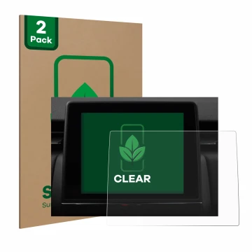 Vorderseite einer Produktverpackung mit dem Markenlogo ScreenLeaf. Daneben ist das Gerät Renault Captur Easy Link 7