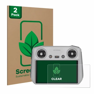 Vorderseite einer Produktverpackung mit dem Markenlogo ScreenLeaf. Daneben ist das Gerät DJI RC Controller mit dem zugehörigen