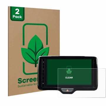 Vorderseite einer Produktverpackung mit dem Markenlogo ScreenLeaf. Daneben ist das Gerät Toyota Yaris Cross 2021 Smart Connect