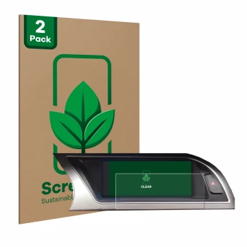 Vorderseite einer Produktverpackung mit dem Markenlogo ScreenLeaf. Daneben ist das Gerät Audi Audi A4 B8 (2012-2015) MMI Navig