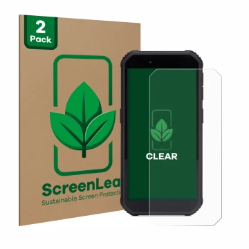Vorderseite einer Produktverpackung mit dem Markenlogo ScreenLeaf. Daneben ist das Gerät SkyCaddie SX550 mit dem zugehörigen D