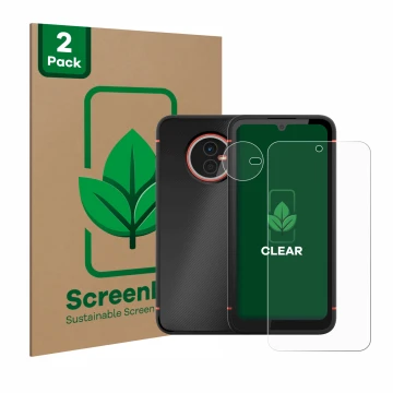 Vorderseite einer Produktverpackung mit dem Markenlogo ScreenLeaf. Daneben ist das Gerät Gigaset GX4 (Display+Kamera) mit dem 
