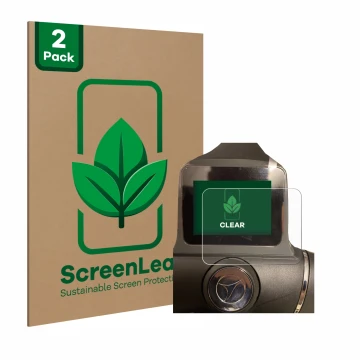 Vorderseite einer Produktverpackung mit dem Markenlogo ScreenLeaf. Daneben ist das Gerät Motocaddy M1 DHC Electric Trolley mit