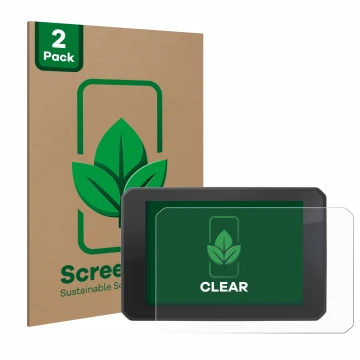 Vorderseite einer Produktverpackung mit dem Markenlogo ScreenLeaf. Daneben ist das Gerät FIT-EBIKE Display Comfort mit dem zug